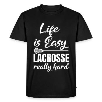Motivation des joueurs de crosse - T-shirt Premium bio Homme - noir - Devant - Nico (187cm)