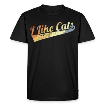 I Like Cats - Men's Premium Organic T-Shirt - black - Front - Nico (187cm)