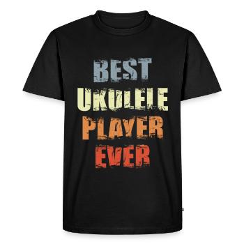 Ukulele Player - Men's Premium Organic T-Shirt - black - Front - Nico (187cm)