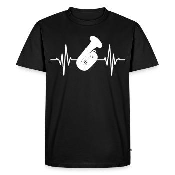 Battement de cœur du joueur de tuba - T-shirt Premium bio Homme - noir - Devant - Nico (187cm)