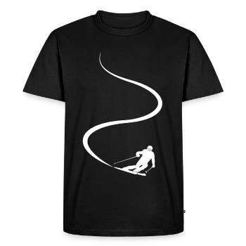 Piste de ski, Après-ski, Sports d’hiver, Vacances au ski - T-shirt Premium bio Homme - noir - Devant - Nico (187cm)