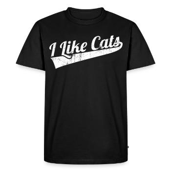 I like cats - Men's Premium Organic T-Shirt - black - Front - Nico (187cm)