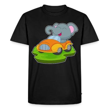 Elephant Car - Men's Premium Organic T-Shirt - black - Front - Nico (187cm)