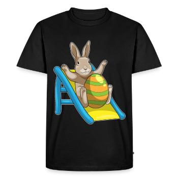 Diapositive de Pâques du Lapin - T-shirt Premium bio Homme - noir - Devant - Nico (187cm)