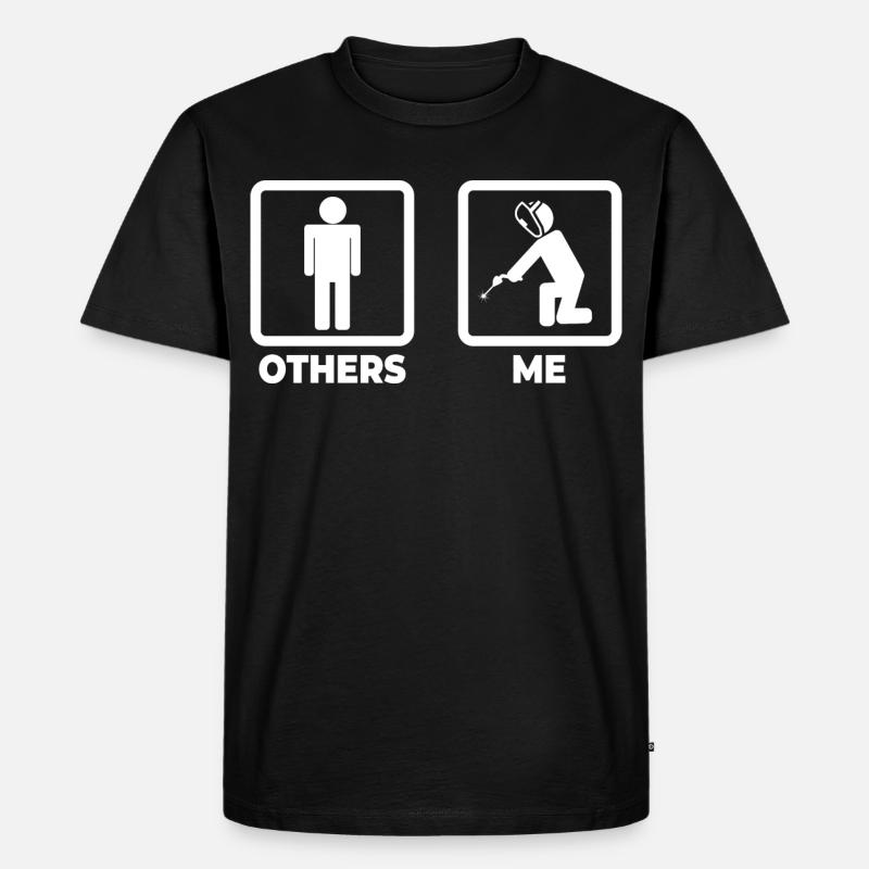 Schweißer Strichmännchen - Männer Premium Bio T-Shirt - Schwarz