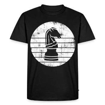 Chess Knight Sketch - Men's Premium Organic T-Shirt - black - Front - Nico (187cm)