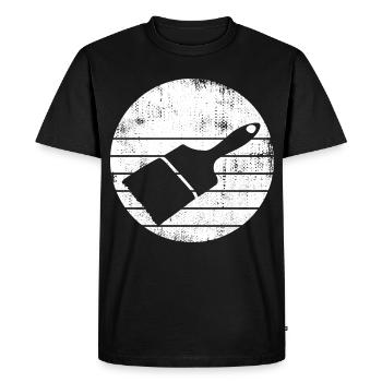 Dessin au pinceau de peintre - T-shirt Premium bio Homme - noir - Devant - Nico (187cm)