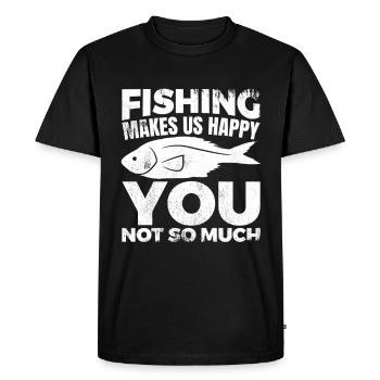 Blague du pêcheur - T-shirt Premium bio Homme - noir - Devant - Nico (187cm)