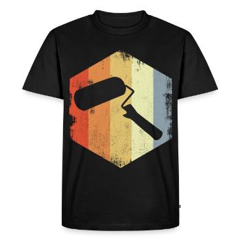 Rouleau à peinture vintage - T-shirt Premium bio Homme - noir - Devant - Nico (187cm)