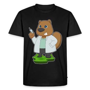 Beaver Doctor Nursing Routine - Men's Premium Organic T-Shirt - black - Front - Nico (187cm)
