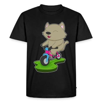 Cat Bicycle - Men's Premium Organic T-Shirt - black - Front - Nico (187cm)