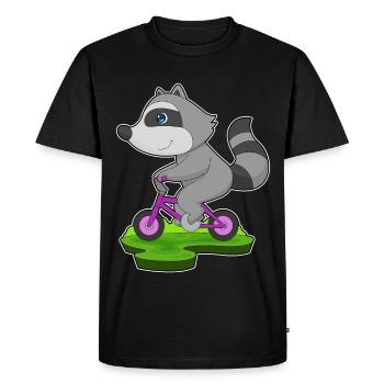 Raccoon Bicycle - Men's Premium Organic T-Shirt - black - Front - Nico (187cm)