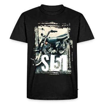 Enduro S51 Classic Motorcycle - Men's Premium Organic T-Shirt - black - Front - Nico (187cm)