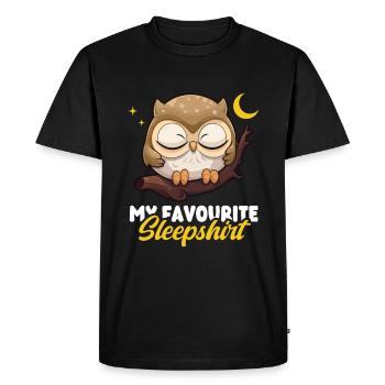 Sleeping Owl – My Favorite Sleeping Shirt Motif - Men's Premium Organic T-Shirt - black - Front - Nico (187cm)