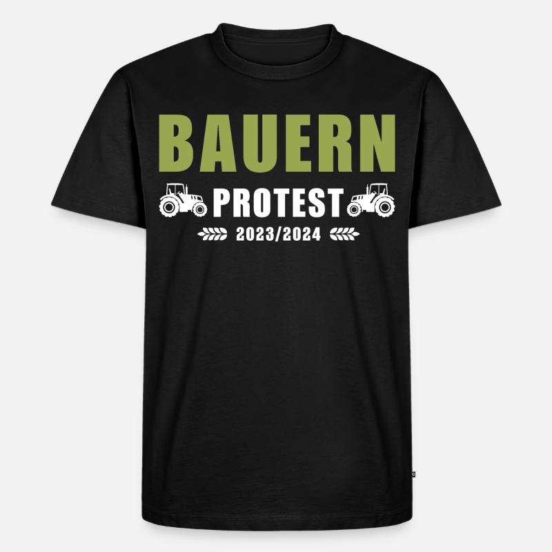 Bauernproteste 2023-2024 - Männer Premium Bio T-Shirt - Schwarz