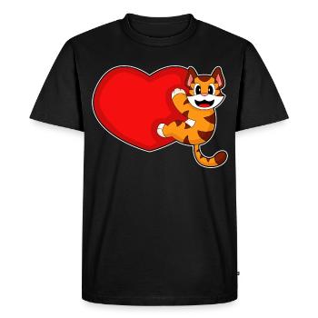 Tiger Heart - Men's Premium Organic T-Shirt - black - Front - Nico (187cm)