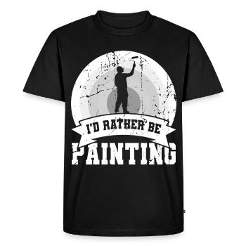 Je préfère peindre - T-shirt Premium bio Homme - noir - Devant - Nico (187cm)
