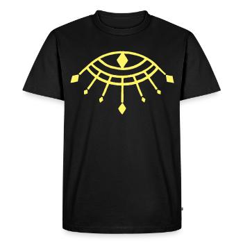 Yellow Eye of Horus - Men's Premium Organic T-Shirt - black - Front - Nico (187cm)
