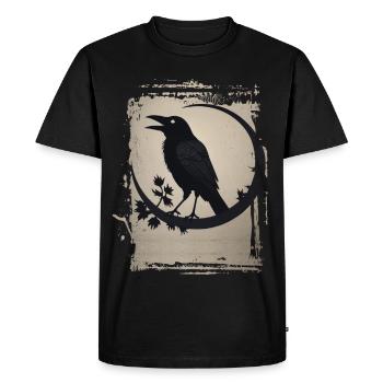 Corbeau assis sur une branche - T-shirt Premium bio Homme - noir - Devant - Nico (187cm)