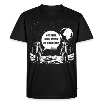Houston, Nous avons un problème! - T-shirt Premium bio Homme - noir - Devant - Nico (187cm)