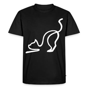 Sketch of the White Cat - Men's Premium Organic T-Shirt - black - Front - Nico (187cm)