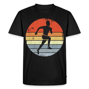 Vintage Runner Drawing - Men's Premium Organic T-Shirt - black - Front - Nico (187cm)