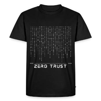 Code binaire Zero Trust - T-shirt Premium bio Homme - noir - Devant - Nico (187cm)