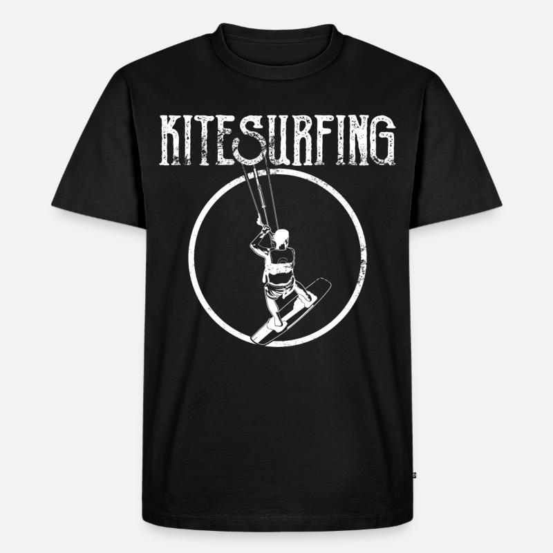 Kitesurfing - Männer Premium Bio T-Shirt - Schwarz