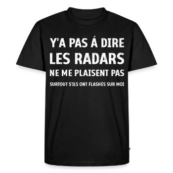 Logo Les radars ont flashés sur moi humour - T-shirt Premium bio Homme - noir - Devant - Nico (187cm)