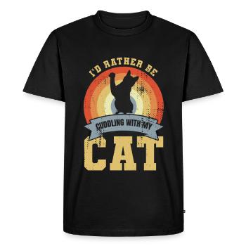 Blague de propriétaire de chat - T-shirt Premium bio Homme - noir - Devant - Nico (187cm)