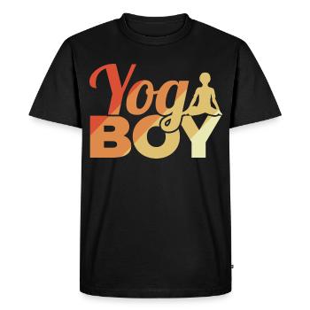Funny Yoga Boy - Men's Premium Organic T-Shirt - black - Front - Nico (187cm)