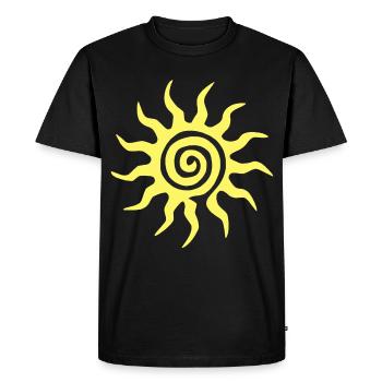 Soleil en spirale - T-shirt Premium bio Homme - noir - Devant - Nico (187cm)
