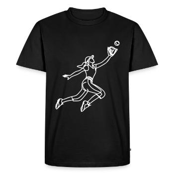 Dessin de joueuse de baseball - T-shirt Premium bio Homme - noir - Devant - Nico (187cm)