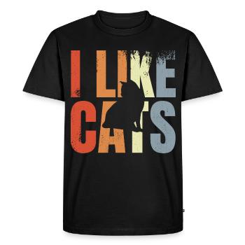 Amoureux des chats - T-shirt Premium bio Homme - noir - Devant - Nico (187cm)
