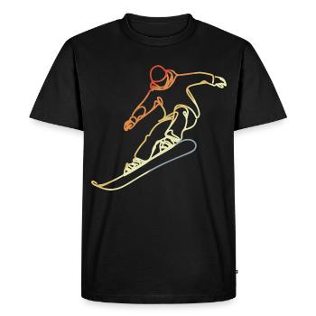 Croquis de snowboarder - T-shirt Premium bio Homme - noir - Devant - Nico (187cm)