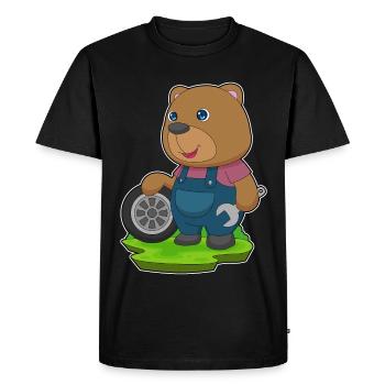 Atelier de réparation de pneus Bear Car - T-shirt Premium bio Homme - noir - Devant - Nico (187cm)