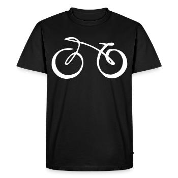 Hvid minimalistisk cykel - Herre Premium økologisk T-shirt - sort - Foran - Nico (187cm)