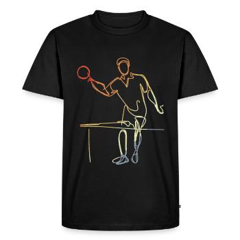 Vintage Table Tennis Drawing - Men's Premium Organic T-Shirt - black - Front - Nico (187cm)