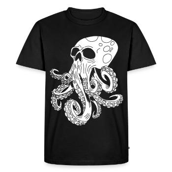 Crâne de pieuvre - T-shirt Premium bio Homme - noir - Devant - Nico (187cm)