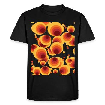 Abstract Polka Dots Circle Pattern - Men's Premium Organic T-Shirt - black - Front - Nico (187cm)