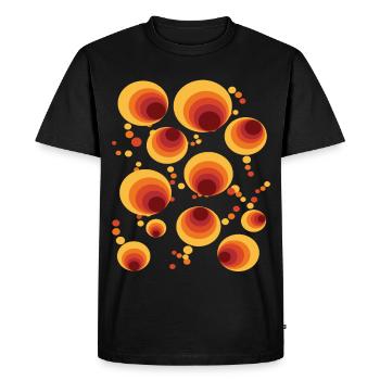 Abstract Polka Dots Circle Pattern - Men's Premium Organic T-Shirt - black - Front - Nico (187cm)