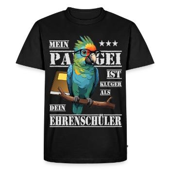 Mon perroquet est plus intelligent... - T-shirt Premium bio Homme - noir - Devant - Nico (187cm)