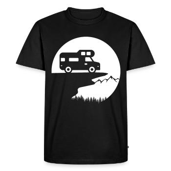 Vanlife Adventure : un design de camping-car élégant - T-shirt Premium bio Homme - noir - Devant - Nico (187cm)