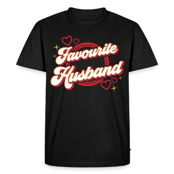 Mari préféré | Couleurs modifiables - T-shirt Premium bio Homme - noir - Devant - Nico (187cm)