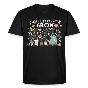 Laissez-le pousser des fleurs de jardin printanières - T-shirt Premium bio Homme - noir - Devant - Nico (187cm)
