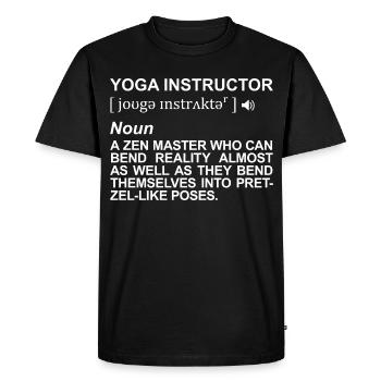 Yoga Teacher Definition - Men's Premium Organic T-Shirt - black - Front - Nico (187cm)