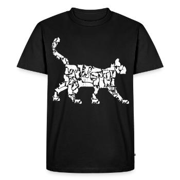 Dessin de chat - T-shirt Premium bio Homme - noir - Devant - Nico (187cm)