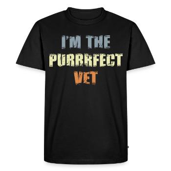 I'm The Purrrfect Vet - Men's Premium Organic T-Shirt - black - Front - Nico (187cm)