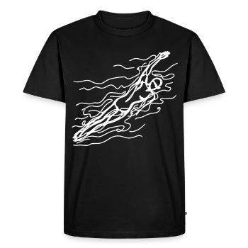 Croquis de nageur de compétition - T-shirt Premium bio Homme - noir - Devant - Nico (187cm)