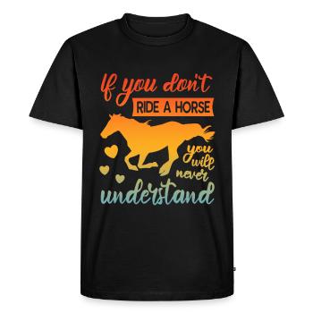Amoureux des chevaux - T-shirt Premium bio Homme - noir - Devant - Nico (187cm)